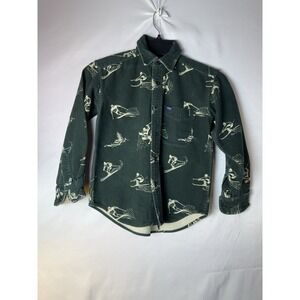 VTG Ralph Lauren Suicide Ski Flannel Children's 6 Green Y2K Stadium AOP Winter